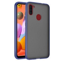 Slim Matte Hybrid Bumper Case for Samsung Galaxy A21 (Navy Blue)